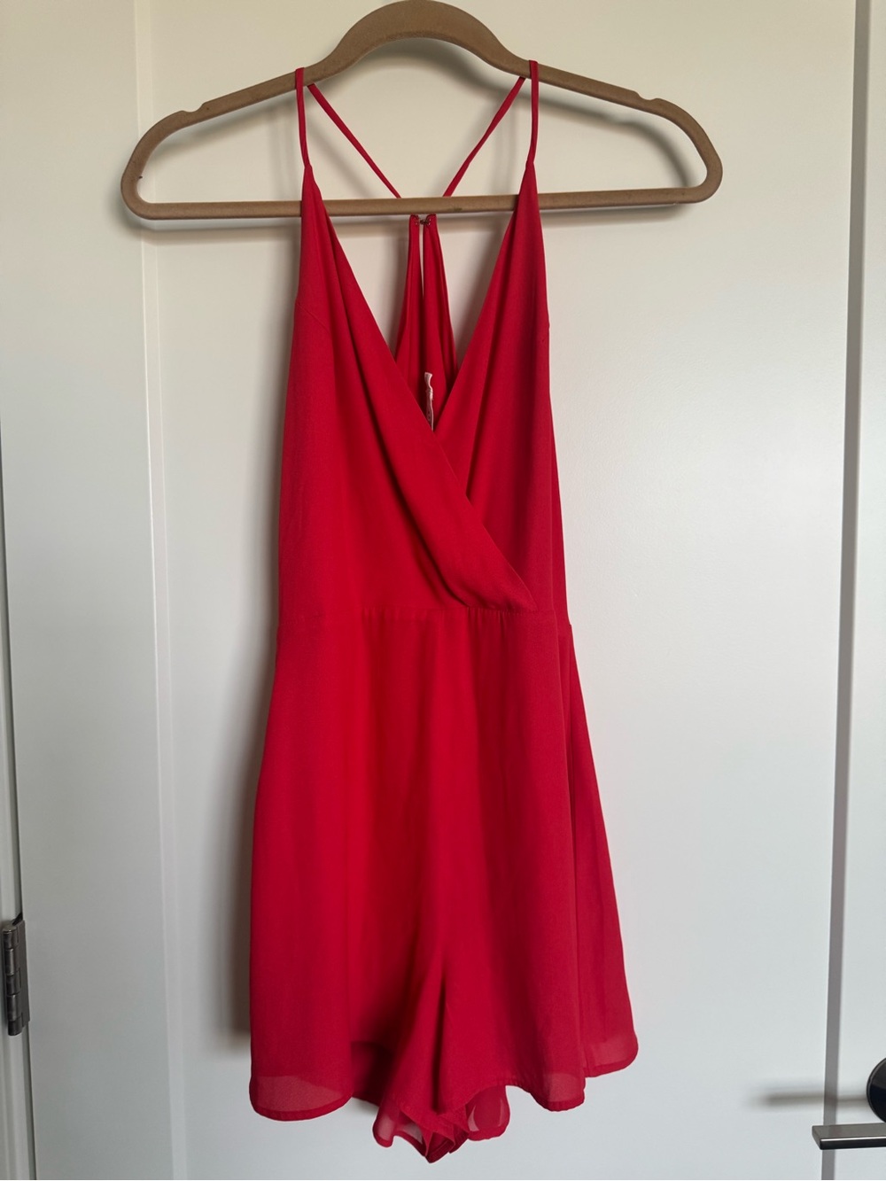 Lush Red Sleeveless V-Neck One-Piece Romper